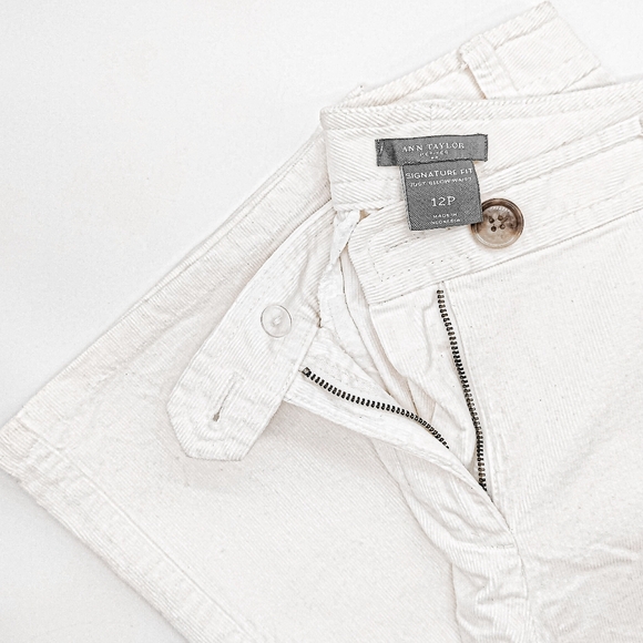 New Weekend Collection Boot Cut Women's White Corduroy Flare Leg Pants - Picture 5 of 6